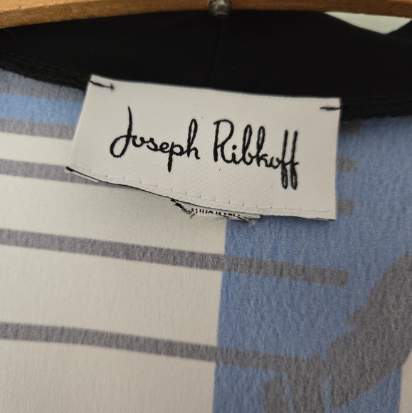 Joseph Ribkoff Black Blue Floral Kimono Jacket - Picture 3 of 3